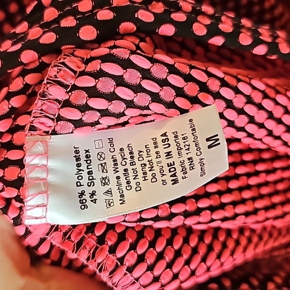 Lularoe Amelia hot pink black polka dot Rockabilly rare print sz medium - Picture 6 of 6